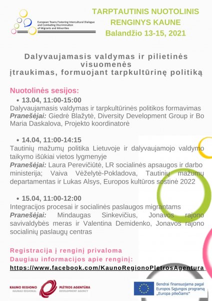  Tarptautinis renginys „Dalyvaujamasis valdymas ir pilietinės visuomenės įtraukimas"