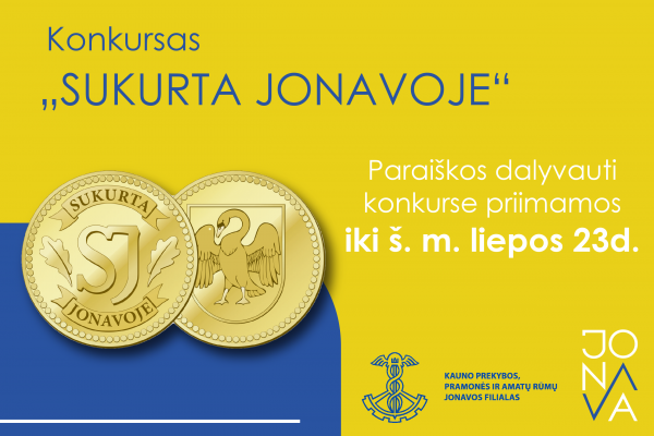 SKELBIAMAS KONKURSAS „SUKURTA JONAVOJE“
