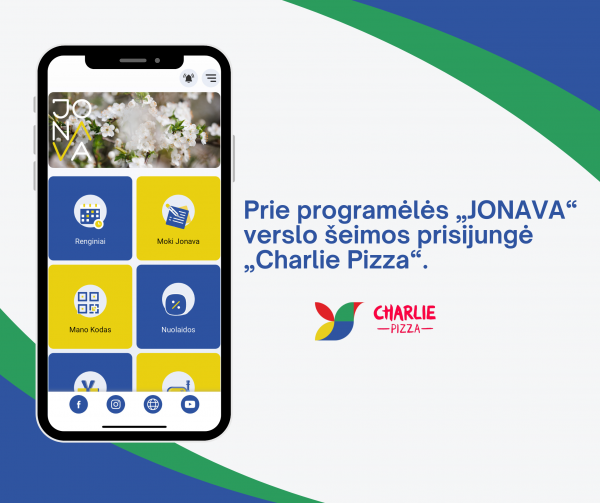 Programėlėje „Jonava“ – ir „Charlie pizza“ nuolaida